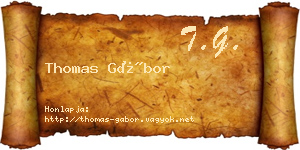 Thomas Gábor névjegykártya